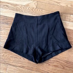 High-waist faux suede shorts